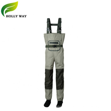 Waterproof Two-color Breathable New Fly Fishing Chest Waders with Belt